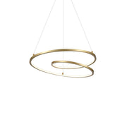 Kuzco Twist 19in LED Pendant | Modern Antique Brass Aluminum and White Acrylic Diffuser | Kitchen Island & Dining Room | Model PD11119-AN
