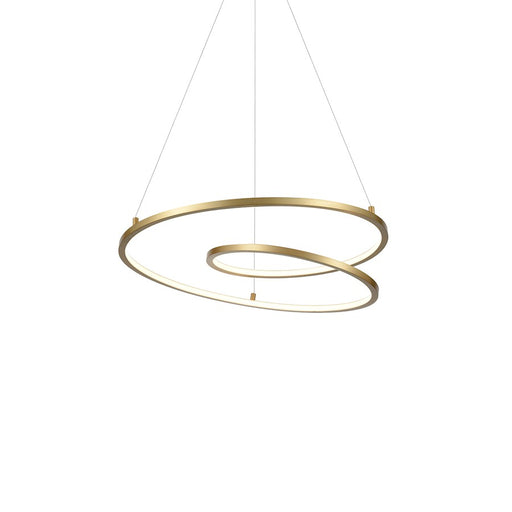 Kuzco Twist 19in LED Pendant | Modern Antique Brass Aluminum and White Acrylic Diffuser | Kitchen Island & Dining Room | Model PD11119-AN