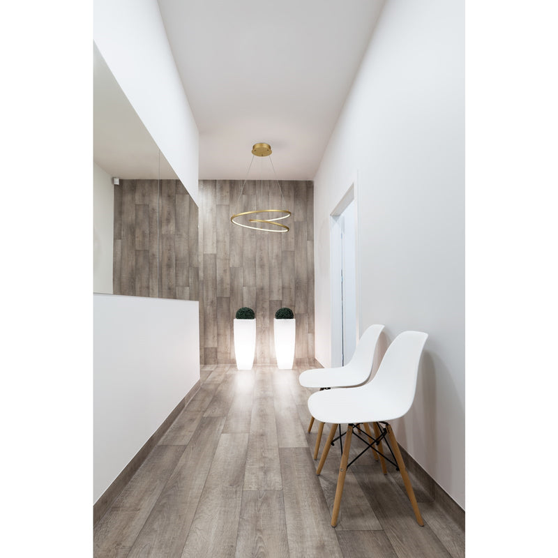 Kuzco Twist 19in LED Pendant | Modern Antique Brass Aluminum and White Acrylic Diffuser | Kitchen Island & Dining Room | Model PD11119-AN