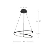 Kuzco Twist 19in LED Pendant | Modern Antique Brass Aluminum and White Acrylic Diffuser | Kitchen Island & Dining Room | Model PD11119-AN