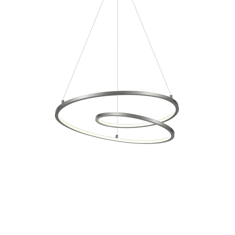 Kuzco Twist 19in 1-Light LED Pendant | Modern Antique Silver and White Acrylic Diffuser | Kitchen Island & Dining Room | Model PD11119-AS