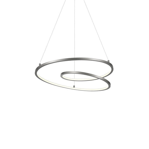 Kuzco Twist 19in 1-Light LED Pendant | Modern Antique Silver and White Acrylic Diffuser | Kitchen Island & Dining Room | Model PD11119-AS