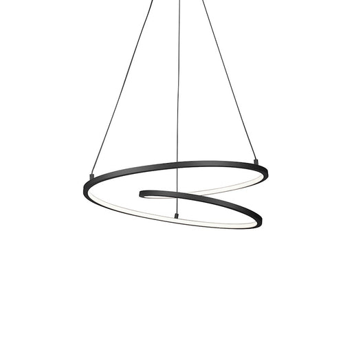 Kuzco Twist 19in LED Pendant | Black Aluminum and White Acrylic Diffuser | Kitchen Island & Dining Room | 19 x 19 x 4.75 in | Model PD11119-BK