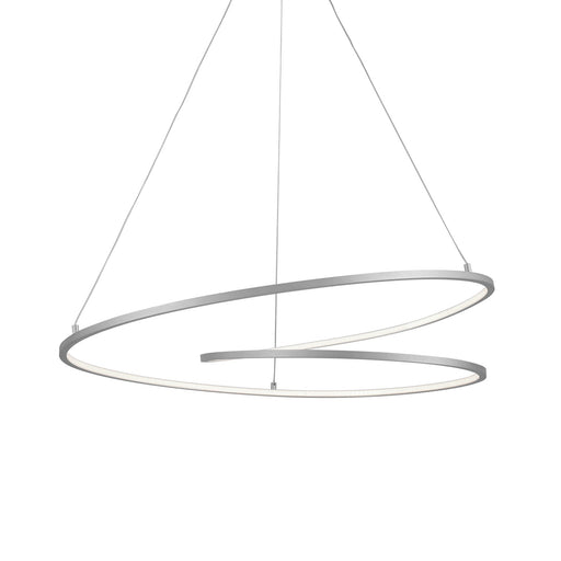 Kuzco Twist 32in LED Pendant | Modern Antique Silver Aluminum and White Acrylic | Kitchen Island & Dining Room Linear Light | Model PD11132-AS