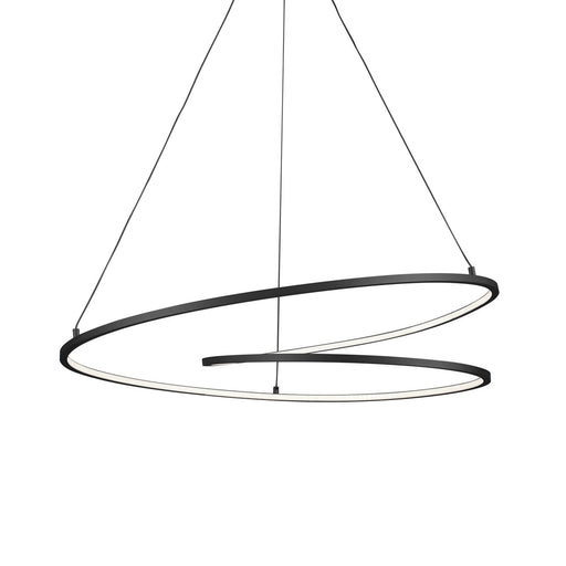Kuzco Twist 32in 1-Light Pendant | Black Aluminum Frame and White Acrylic Diffuser | Kitchen Island & Dining Room | 32 x 7.88 in | Model PD11132-BK