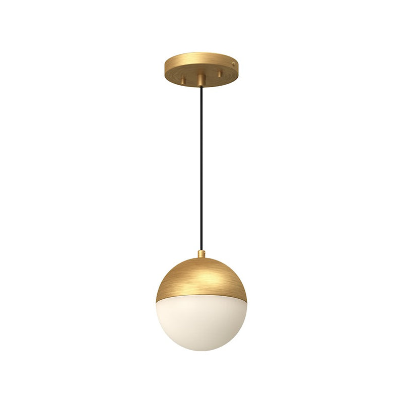 Kuzco Monae 6in LED Pendant | Brushed Gold Aluminum and Opal Glass | Kitchen Island & Dining Room | 6 x 6 in | Model PD11706-BG