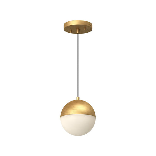 Kuzco Monae 6in LED Pendant | Brushed Gold Aluminum and Opal Glass | Kitchen Island & Dining Room | 6 x 6 in | Model PD11706-BG
