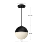 Kuzco Monae 8in 1-Light LED Pendant | Retro Brushed Gold Aluminum and Opal Glass | Kitchen Island & Dining Room | 1200lm 3000K | Model PD11708-BG