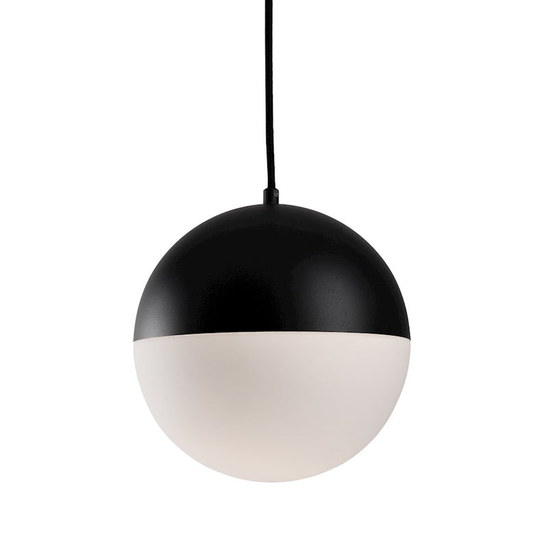 Kuzco Monae 10in 1-Light Pendant | Retro Black Metal and Opal Glass | Kitchen Island & Dining Room | 10 x 10 in | Model PD11710-BK