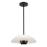 Kuzco Umbra 14" Blk Pendant, Opal Glass/Blk - PD11914-OP-BK