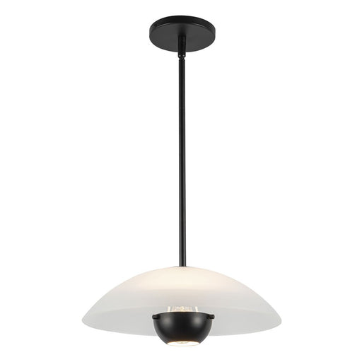 Kuzco Umbra 14" Blk Pendant, Opal Glass/Blk - PD11914-OP-BK