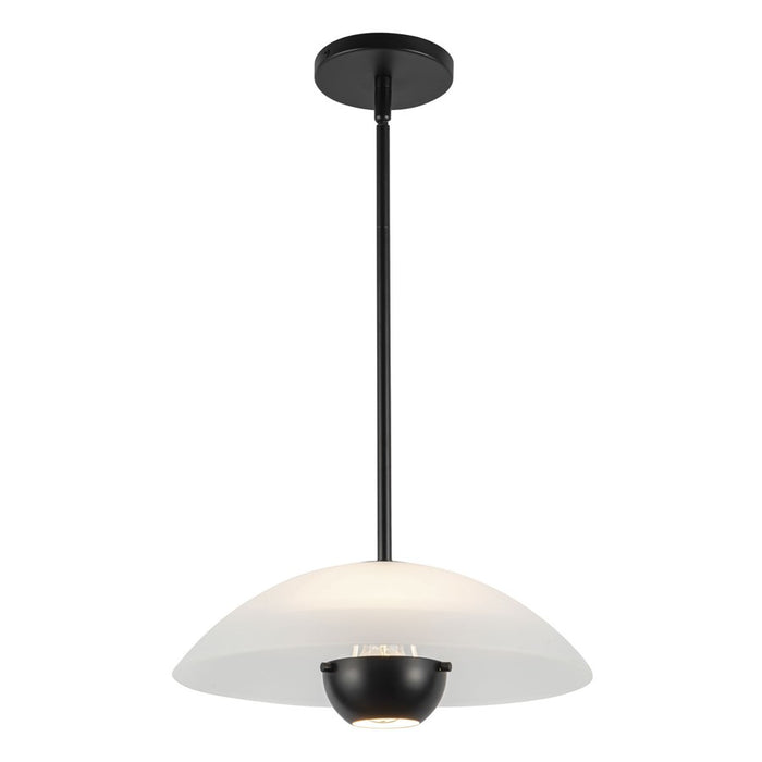 Kuzco Umbra 14" Blk Pendant, Opal Glass/Blk - PD11914-OP-BK