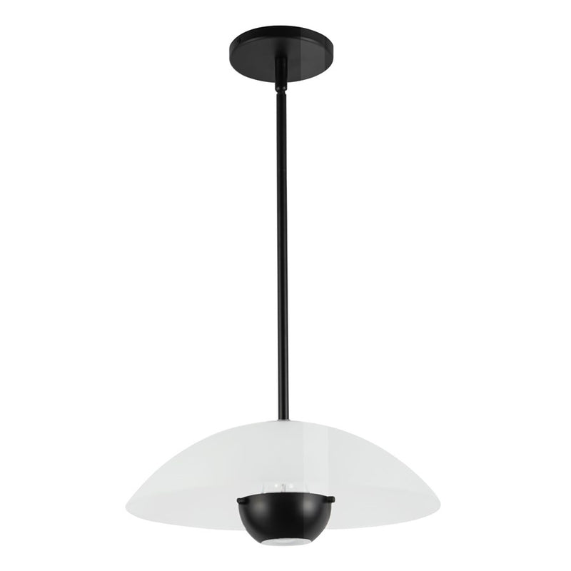 Kuzco Umbra 14" Black Pendant, Opal Glass/Blk