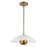 Kuzco Umbra 14" Brass Pendant, Opal Glass/Vintage Brass