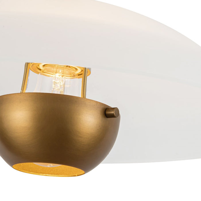 Kuzco Umbra 14" Brass Pendant, Opal Glass/Vintage Brass