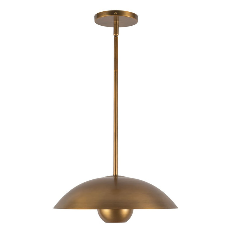 Kuzco Umbra 14" Brass Pendant, Vintage Brass