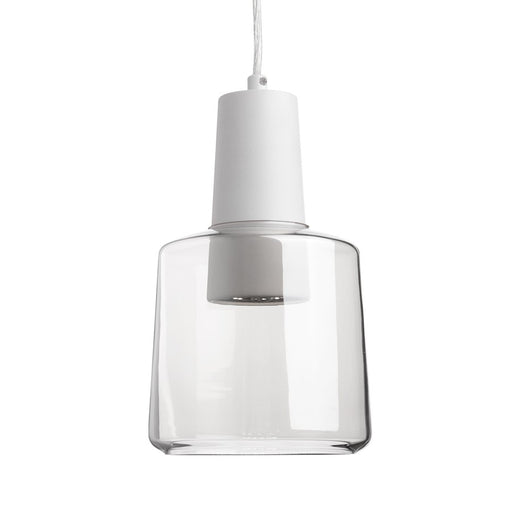 Kuzco Samson 6in 1-Light LED Pendant | Clear Glass and Frosted Acrylic Diffuser | Kitchen Island & Dining Room | 8.88 x 5.88 in | Model PD12506-CL
