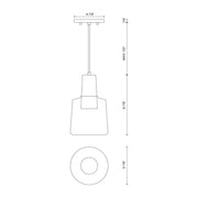 Kuzco Samson 6in 1-Light LED Pendant | Clear Glass and Frosted Acrylic Diffuser | Kitchen Island & Dining Room | 8.88 x 5.88 in | Model PD12506-CL