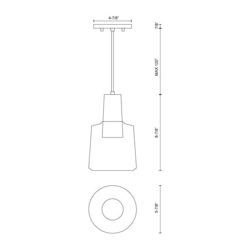 Kuzco Samson 6in 1-Light LED Pendant | Clear Glass and Frosted Acrylic Diffuser | Kitchen Island & Dining Room | 8.88 x 5.88 in | Model PD12506-CL
