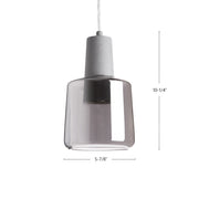Kuzco Samson 6in 1-Light LED Pendant | Clear Glass and Frosted Acrylic Diffuser | Kitchen Island & Dining Room | 8.88 x 5.88 in | Model PD12506-CL