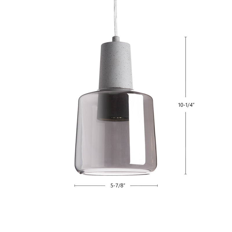 Kuzco Samson 6in 1-Light LED Pendant | Clear Glass and Frosted Acrylic Diffuser | Kitchen Island & Dining Room | 8.88 x 5.88 in | Model PD12506-CL