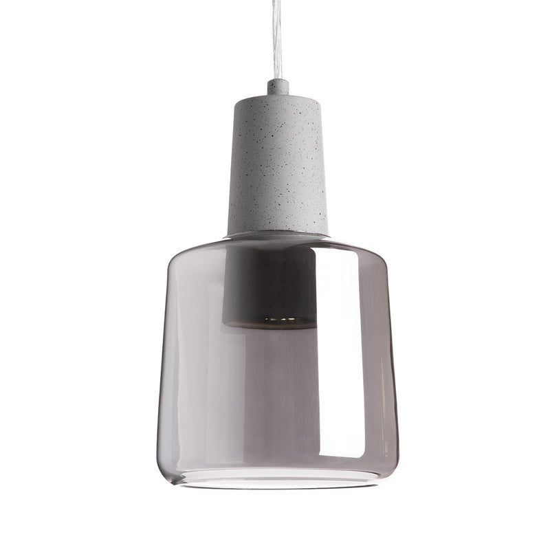 Kuzco Samson 6in 1-Light Pendant | Retro Smoked Glass and Frosted Acrylic | Kitchen Island & Dining Room | Model PD12506-SM