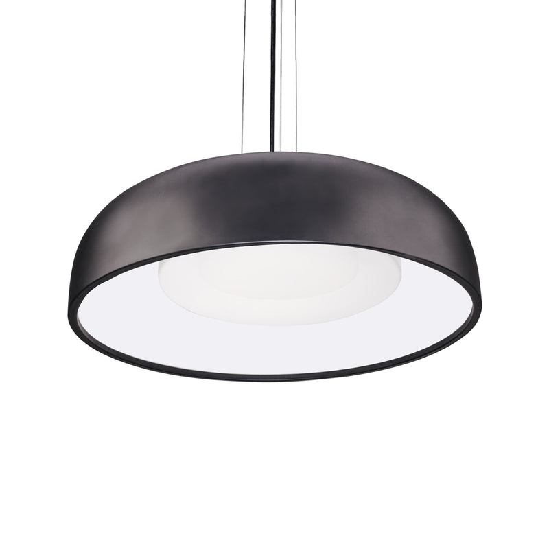 Kuzco Beacon 20in 1-Light LED Pendant | Modern Black Steel and Opal Glass | Kitchen Island & Dining Room | 1600lm, 5CCT | Model PD13120-BK-5CCT