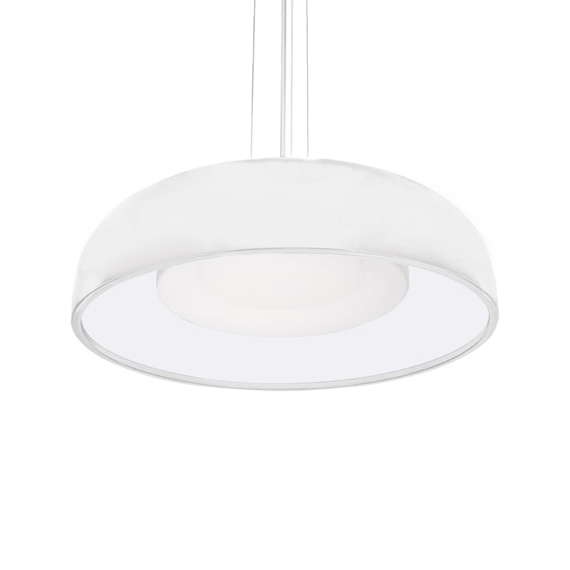 Kuzco Beacon 20in LED Pendant | White Steel and Opal Glass Diffuser | Kitchen Island & Dining Room | 20 x 20 x 4 in | Model PD13120-WH-5CCT