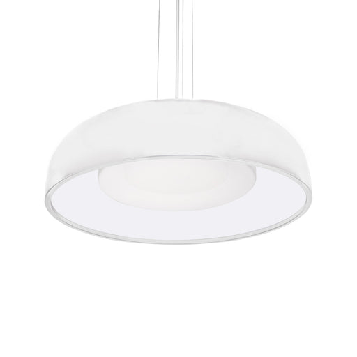 Kuzco Beacon 20in LED Pendant | White Steel and Opal Glass Diffuser | Kitchen Island & Dining Room | 20 x 20 x 4 in | Model PD13120-WH-5CCT