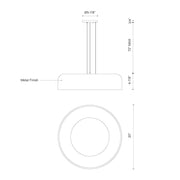 Kuzco Beacon 20in LED Pendant | White Steel and Opal Glass Diffuser | Kitchen Island & Dining Room | 20 x 20 x 4 in | Model PD13120-WH-5CCT