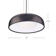Kuzco Beacon 20in LED Pendant | White Steel and Opal Glass Diffuser | Kitchen Island & Dining Room | 20 x 20 x 4 in | Model PD13120-WH-5CCT