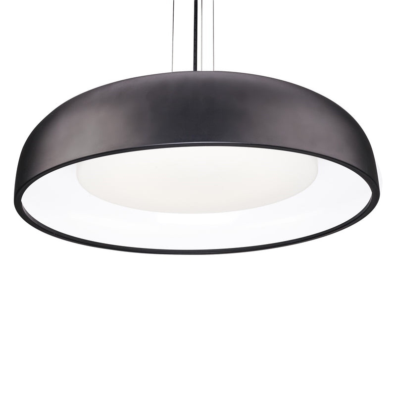 Kuzco Beacon 24in LED Pendant | Black Steel and Opal Glass | Kitchen Island & Dining Room | 24 x 5.88 in | Model PD13124-BK
