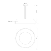 Kuzco Beacon 24in LED Pendant | Black Steel and Opal Glass | Kitchen Island & Dining Room | 24 x 5.88 in | Model PD13124-BK