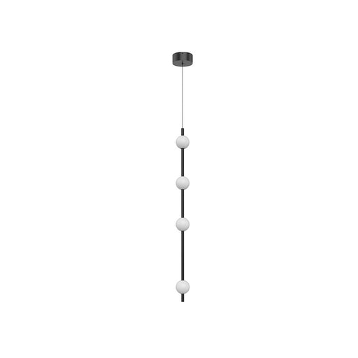 Kuzco Misaki 40in 1-Light LED Pendant | Modern Black Steel and Frosted Acrylic Diffuser | Kitchen Island & Dining Room | Model PD14740-BK