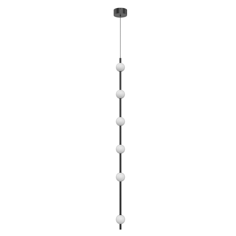 Kuzco Misaki 60in 1-Light LED Pendant | Industrial Black Steel and Frosted Acrylic Diffuser | Kitchen Island & Dining Room | Model PD14760-BK