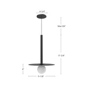Kuzco Elixir 19in 1-Light LED Pendant | Modern Black and Opal Glass | Kitchen Island & Dining Room | 595lm 3000K 90CRI Dimmable | Model PD15519-BK