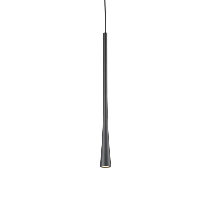 Kuzco Taper 16in 1-Light LED Pendant | Black Aluminum and Acrylic Lens | Kitchen Island & Dining Room | 15.75 x 1.25 in | Model PD15816-BK