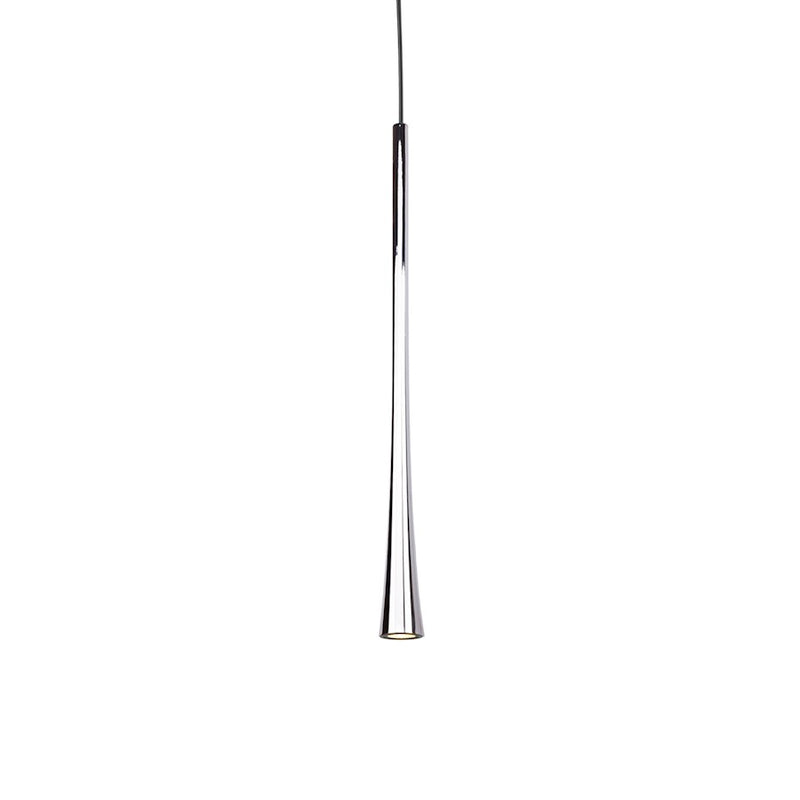 Kuzco Taper 16in LED Pendant | Chrome and Acrylic Lens | Kitchen Island & Dining Room | 510lm 3000K 90CRI Dimmable | Model PD15816-CH