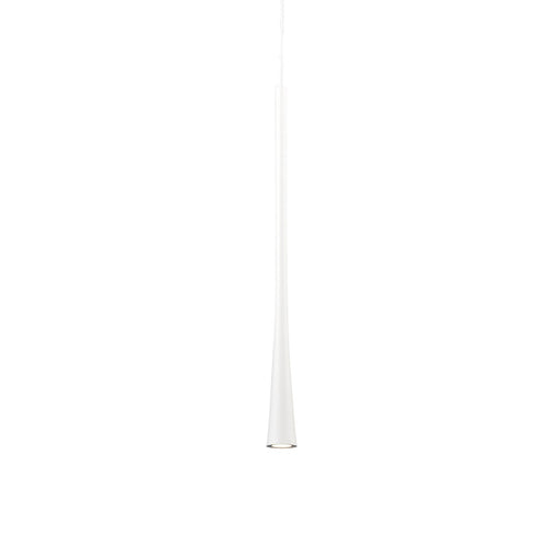Kuzco Taper 16in 1-Light LED Pendant | Minimalist White Aluminum and Acrylic Lens | Kitchen Island & Dining Room | 16 x 1.25 in | Model PD15816-WH