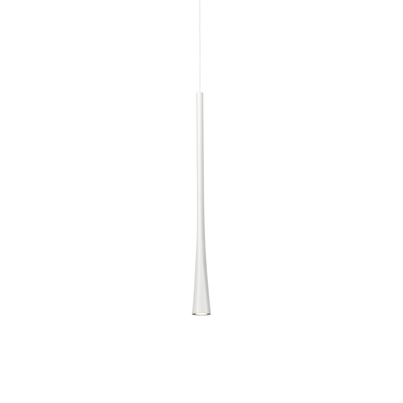 Kuzco Taper 16in 1-Light LED Pendant | Minimalist White Aluminum and Acrylic Lens | Kitchen Island & Dining Room | 16 x 1.25 in | Model PD15816-WH