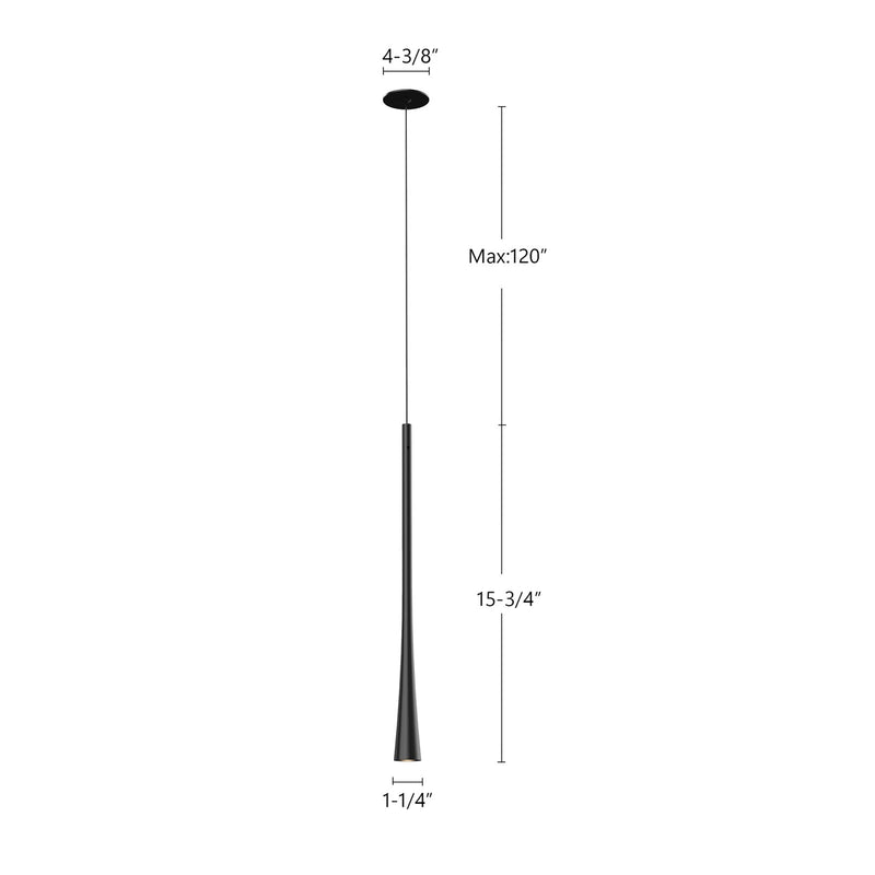 Kuzco Taper 16in 1-Light LED Pendant | Minimalist White Aluminum and Acrylic Lens | Kitchen Island & Dining Room | 16 x 1.25 in | Model PD15816-WH