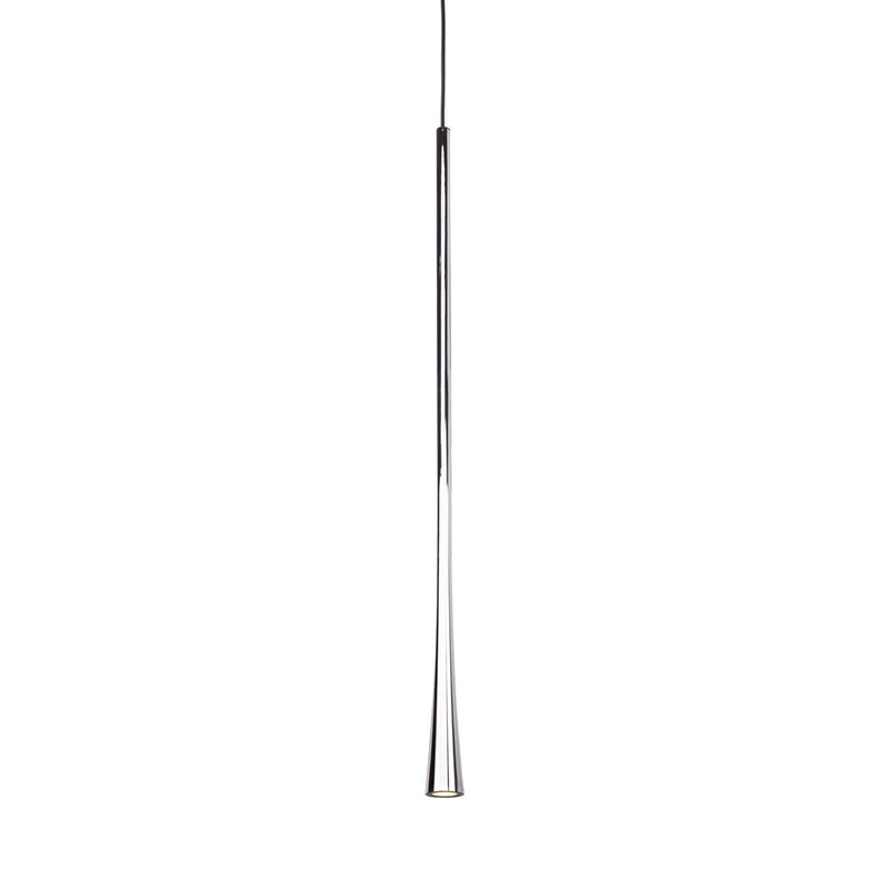Kuzco Taper 24in 1-Light Pendant | Modern Chrome and Acrylic Lens | Kitchen Island & Dining Room Accent | 510lm 3000K 90CRI | Model PD15824-CH