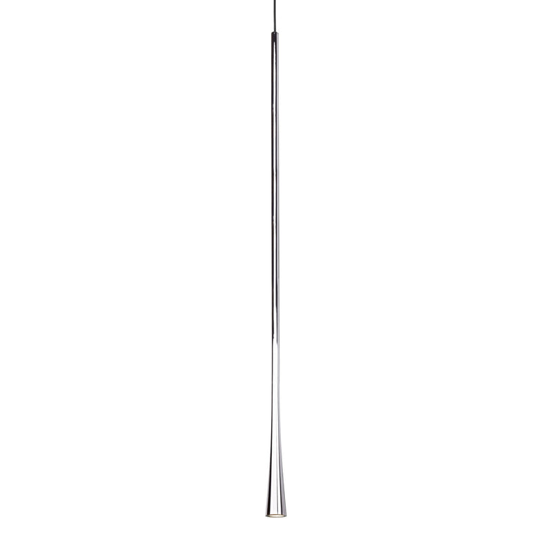 Kuzco Taper 32in 1-Light LED Pendant | Modern Chrome and Acrylic Lens | Kitchen Island & Dining Room | 31.5 x 1.25 in | Model PD15832-CH
