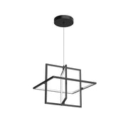 Kuzco Mondrian 20in 1-Light LED Pendant | Modern Black and Frosted Acrylic | Living Room & Dining Room | 19 x 19 x 17 in | Model PD16320-BK