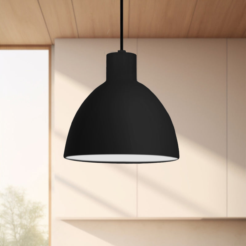 Kuzco Chroma 6in 1-Light LED Pendant | Black and White Acrylic Diffuser | Kitchen Island & Dining Room | 6.25 x 6.25 in | Model PD1706-BK