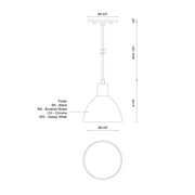Kuzco Chroma 6in 1-Light LED Pendant | Black and White Acrylic Diffuser | Kitchen Island & Dining Room | 6.25 x 6.25 in | Model PD1706-BK