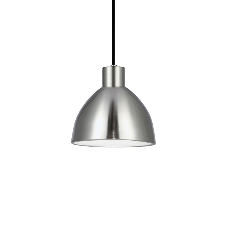 Kuzco Chroma 6in 1-Light Pendant | Brushed Nickel and White Acrylic Diffuser | Kitchen Island & Dining Room | 6 x 6 in | Model PD1706-BN