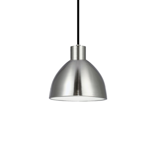 Kuzco Chroma 6in 1-Light Pendant | Brushed Nickel and White Acrylic Diffuser | Kitchen Island & Dining Room | 6 x 6 in | Model PD1706-BN