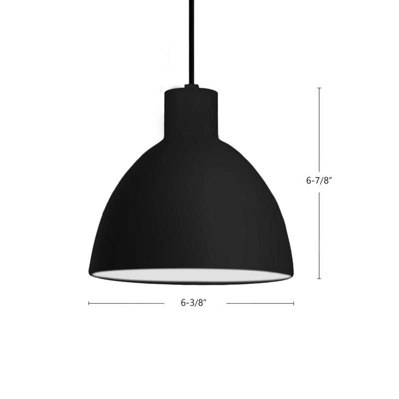 Kuzco Chroma 6in 1-Light Pendant | Brushed Nickel and White Acrylic Diffuser | Kitchen Island & Dining Room | 6 x 6 in | Model PD1706-BN