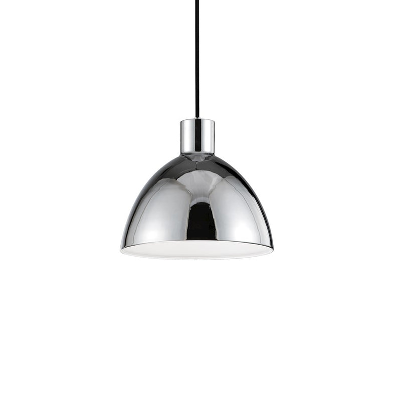 Kuzco Chroma 6in 1-Light LED Pendant | Modern Chrome and White Acrylic Diffuser | Kitchen Island & Dining Room | 600lm 3000K 90CRI | Model PD1706-CH